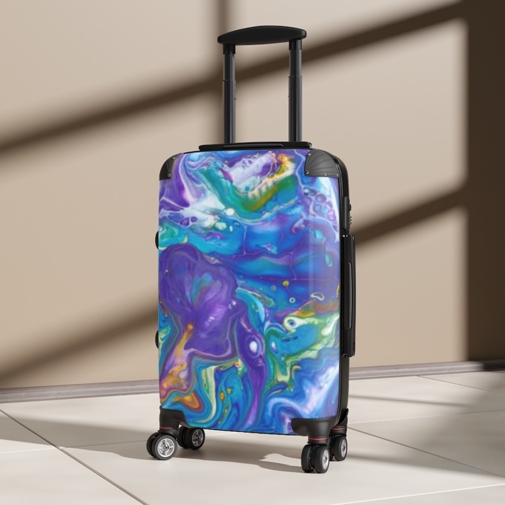 Abstract Blue Marble Designed Suitcase
